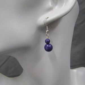 Purple Dangle Drop Earring Womens Fashion Silver Tone Colorfull Boho Chic